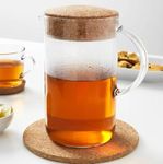 Ikea 365+ Pitcher with Lid, Clear Glass, Cork. Holds 51 Oz