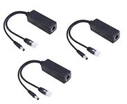 LipiWorld® PoE Splitter Power Over Ethernet Adapter Active 48V to 12V for IP Camera IP Phone POE Devices PoE Switches (Pack-3)