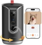 TKENPRO 2K Pet Camera Treat Dispenser, AI Photo Album, Dog Camera with 360° Auto Tracking & 5G/2.4G WiFi, 2-Way Talk, Remote Treat Tossing, Motion Alerts for Cats Indoor