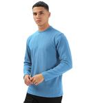 SHODOX®Mens Solid Round Neck Full Sleeve Regular fit Tshirt (Pack of 1) Light Blue