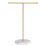 DUINIU 1 Piece Metal Jewelry Stand, Jewelry Storage Rack, T-Shaped Necklace Display Stand, Jewelry Hanging Organizer, Suitable for Necklaces, Bracelets, Earrings, Rings, Watches, Etc