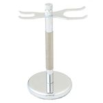 Pearl Combo of Shaving Razor and Brush Holder Stand (Silver)