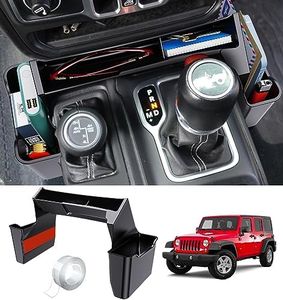 Eamplest Gear Shift Center Console Side Tray Organizer for Jeep Wrangler JL JLU 4xe 2023 2022 2021 2020 2019 2018& Gladiator JT 2020-2023 Interior Storage Accessories Shifter Storage Box