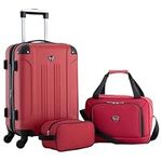 Travelers Club Chicago Hardside Expandable Spinner Luggages, Red, 3 Piece Set, Chicago Hardside Expandable Spinner Luggages