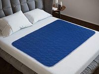 Lynmark® Protector/Pad Without Tucks -Double Bed Size| Anti-Stain Sheet is OekoTex Certified & Best Used for Incontinence & Bed wetting |Non-Slip Waterproof Mattress Cover Absorbs 2L Navy