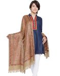 Weavers Villa - Women's Faux Pashmina Silk Paisley Design Shawls, Stoles (Light Beige), 100cm X 200cm