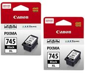 Canon Combo 745XL Twin Ink Cartridge [Set of 2 Cartridge] with ITGLOBAL 3in1 Multi-Function Mobile Phone Stand Stylus Pen Anti-Metal Texture Rotating Ballpoint Pen (Very Colors)