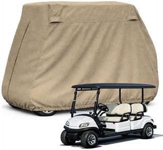 Heavy Duty Golf Cart Cover 4 Passenger Extended Roof Premium Golf Cart Accessories All Weather Fits 80" Roofs for EZGO, Club Car, Star, Evolution, Yamaha G Models, and GEM e2 (Grey, Taupe, or Green)
