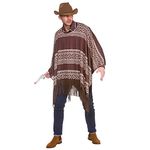 Adult Western Poncho Fancy Dress Costume - One Size