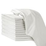 ROYALE LINENS Flour Sack Dish Towels - Kitchen Towel - Super Absorbent Flour Sack -100% Ring Spun Cotton -Tea Towels - for Embroidery, Cloth Diapers, Cheese Strainers (White - 33" X 38" Pack of 12)