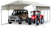Quictent 20x20 FT Vertical Roof Metal Carport for 2 Cars, Upgrade Heavy Duty Steel Car Shelter for All-Weather, Reinforced Frame, for RV, Vehicles and Farm Equipment