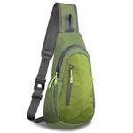 TITECOUGO Rucksack for Men Backpack Shoulder Bag Sling Small Bag Women Gym Bags Cross Body Running Work Healthy Back Chest Pouch Backpacks Daypack Camp Day Packs Sports Lightweight Army Green