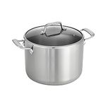 Tramontina Covered Stock Pot Tri-Ply Clad 8 Qt, 80116/038DS, Stainless Steel