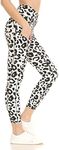 Leggings Depot High Waist 7/8 Leggings for Women Workout Yoga Pants with Pockets, White Leopard, Large