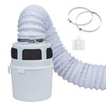 VIWINVELA Indoor Dryer Vent Kit with 4-Inch by 5-Feet Double Layer Duct (White Duct)