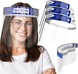 Medical Nation Face Shield | Case of 200 | Clear Plastic Face Shields for Women, Men & Kids, Anti-Fog, Lightweight Reusable Face Shield Mask, Safety Visor Cover with Comfortable Sponge & Elastic Band