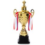 Fasmov Large Trophy Cup for Custom Trophy Keepsake, Gold Award for Sports, Tournaments, Competitions, 14.5 inches