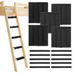 BTSKY 5Pcs Bunk Bed Ladder Pads with 10pcs Adjustable Hook and Loop Fastener Straps - Black Anti Slip Cover Foam Padding Cushion for Stepladder Climbing Ladders Bed Ladders Telescoping Ladder