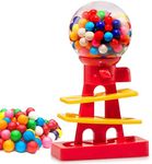 Tower Gumball Machine for Kids - 10" Gum Machine and Toy Bank - Candy Machine Dispenser Includes 25 Dubble Bubble Gum Balls - Great Candy Dispenser Machine Gift Toys for Girls and Boys - Playo (Red)