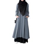 Muslim Closet Two Pieces Abaya Dress with Elasticated Sleeves made with Nida Matte Fabric - Knee length Burqa for Women and Girls