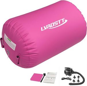 LVAOSTT Air Barrel Gymnastics Roller Air Spot, Inflatable Tumbling Mat Tumble Track Gymnastic Equipment Balance Cylinder with Pump for Yoga Cheerleading Home Use Gym