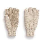 HOT SHOT Men’s Ragg Wool Full Finger Gloves – Oatmeal, Insulated for Cold Outdoor Weather, One Size, Oatmeal - Fingerless Glove, One size