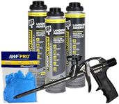 DAP Black Spray Foam Sealant - 3x24 oz, UV Resistant, Class A Fire Rated, Waterproof Landscape Adhesive. Pack of 3. Applicator and Gloves Included