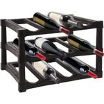 GEEZY Wine Rack Space-Saving 3 Tier Stackable Durable Stylish 12 Bottle Wine Holder Display for Maximizing Wine Storage, Free Standing