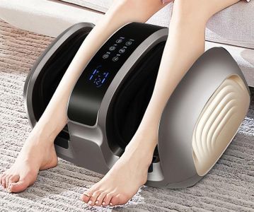 Homasa 4-in-1 Foot Massager Machine Leg Calf Arm Electric Shiatsu Kneading Massage Device Home Portable with Heat LCD Timer LED Adjustable Bracket