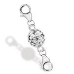 ALEXCRAFT 925 Sterling Silver Magnetic Jewelry Clasp, Disco Ball Strong Magnetic Double Lobster Clasp, Silver Magnetic Necklace Clasps Bracelet Closures Jewelry Clasp Connector Chain Converter