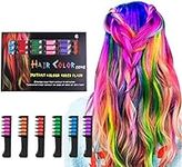 Hair Chalk Comb LAWOHO 6 Colors Temporary Hair Dye Marker Gifts for Girls Kids Adults for Halloween Christmas Birthday Party, Cosplay