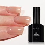 TOMICCA Gel Nail Polish -15ML Dark Nude Translucent Jelly Gel Nail Polish Soak Off UV LED Neutral Color Natural Gel Polish French Nail Gel for DIY Manicure Home Salon Nail Art