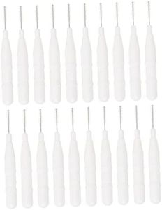 BIUDECO Eyelash Cleaning Brush 20pcs Micro Eyebrow Brush with Cap Face Brush Set Eyebrow Color Brush Portable Makeup Brush Pp, Nylon White Mini Interdental Brush Eye Brow Brush