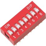 Slide Type Switch Module 8 Bit 2.54mm Position Way DIP Red Pitch Toggle Switch pack of 2