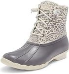 Sperry Top-Sider Saltwater Animal Print Duck Boot Women's, Grey, 9.5