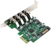 Xiwai Low Profile 4 Ports PCI-E to USB 3.0 HUB PCI Express Expansion Card Adapter 5Gbps for Motherboard