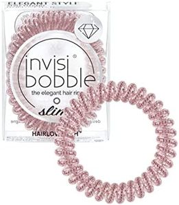 Invisibobble Slim gomillas pelo mujer rosa espiral Bella Rosa Galaxy x3 - Gomillas pelo antirotura con fuerte sujecion - Gomas pelo rosa que no deja marcas