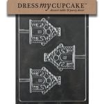 Dress My Cupcake DMCC463 Chocolate Candy Mold, Gingerbread House Lollipop, Christmas