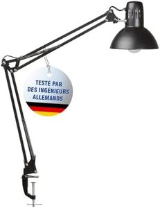 MAUL lampe de bureau MAULstudy en métal | Lampe LED professionnelle | Lampe pince flexible pour le bureau et l'atelier | Haute qualité d'éclairage à LED | Lampe bureau sans ampoule | Noir