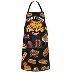 JNIAP Hot Dog Apron With Pockets Hot Dog Lover Gifts Hot Dog Chef Apron Fast Food Apron Hot Dog Maker Apron, Hot Dog Yellow Expert, Large