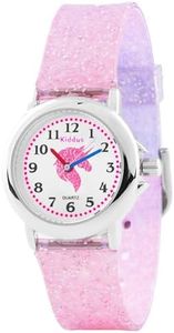 Kiddus | Montres Bracelet Pour Fille | Montre Enfants. Avec des exercices pour apprendre l'heure | Montre Licorne, et autres motifs pailletés | Cadeau Éducatif pour Filles de 5+ ans. Licorne, dégradé.