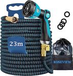 Hose 75ft 23m Garden Hose 75 ft Expandable Hose 75 Foot Flex Flexi Water Hose Heavy Duty Kink Free Flexible Lightweight 75 Kink Free Retractable Hose 100ft 50ft 75ft 100ft (75FT / 23m, Dark Blue)