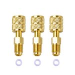 LBG Products R410a Charging-Vacuum Port Refrigeration Adapter for Air Conditioner Ductless Mini Split HVAC System, 5/16'' Female SAE Quick Couplers x 1/4'' Male SAE Gauge Hoses. (3 Pack-Straight)