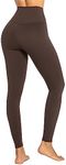 Sunzel Nunaked Workout Leggings for Women, Tummy Control Compression Workout Gym Yoga Pants, High Waist & No Front Seam Seal Brown Medium 28"