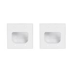 BUYER'S POINT Dual Gang Recessed Wall Plate | UL Listed Outlet, Perfect Cord Concealer for Wall Mount TV, Gaming PC and Home Theater Systems (White) — 2 Pack