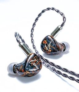 Essonio ES-C13 Handcrafted Wood in-Ear Monitor, 2 Knowles BA+1DD Hybrid Hi-Fi IEM, Noise Cancelling Wired Earbuds, 5N Silver-Plated Cable, 3.5/4.4mm/Type-C, Pro Earphones for Studio, Music, Stage