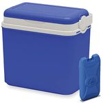 Adriatic 10 Litre Cooler Box Camping Beach Picnic Travel Insulated Coolbox + 1 Ice Pack (Cooler Box + 1 Ice Pack, Blue)