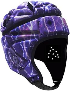 Adults Rugby Headgear Rugby Headguards Rugby Football Soccer Head Shell Protector Adjustable Protective Helmet Baseball Bumper Cap, Lightning