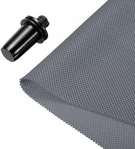 sourcing map Speaker Grill Cloth 20 x 63 Inch Stereo Mesh Fabric Protective Dustproof Cloth with Speaker Grill Guides Peg for Home Speaker Repair Dark Grey