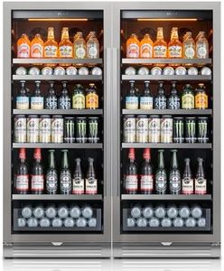 Ca'Lefort Beverage-Refrigerator 48 Inch, Tall Beverage Fridge Cellars Large Bar Drink Cabinet Built-in or Freestanding with Glass Door, Beer Cooler for Bottles and Cans Beer/Soda/Water/Wine
